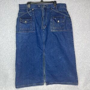 Starwear Skirt Women's 21/22 Blue Denim Tea Length Modest Boho cottagecore 39x34